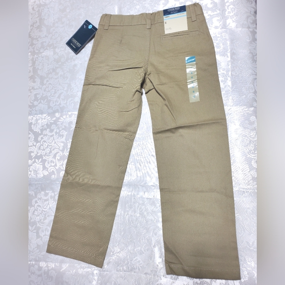 NWT Cherokee boys uniforms khaki adjustable pants
